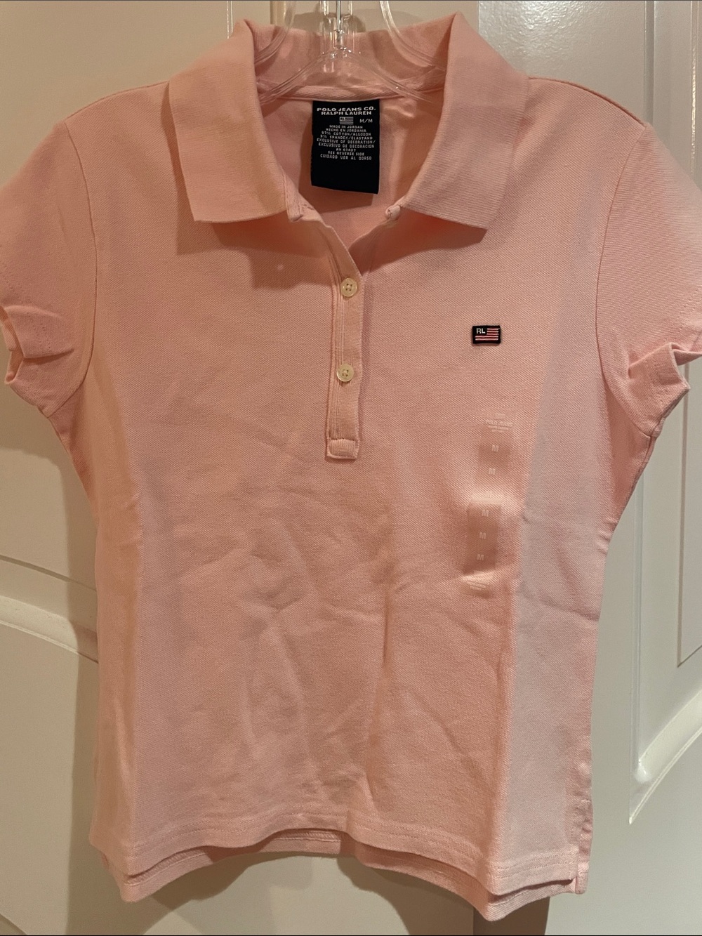 Brand new Ralph Lauren Light Pink Polo with Small Flag Patch